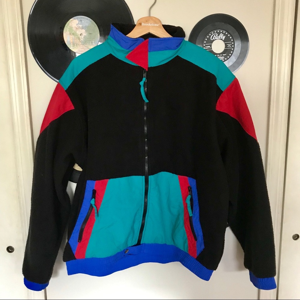 Urban Outfitters 90’s Vintage Retro Style ColorBlock Fleece Jacket - Picture 2 of 6